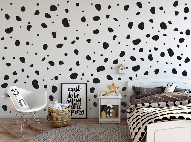 black polka dot wall stickers