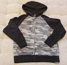 FULL ZIP HOODIE LIGHTWEIGHT BOYS MEDIUM SHAUN WHITE BLACK/GRAY CAMO FALL JACKET