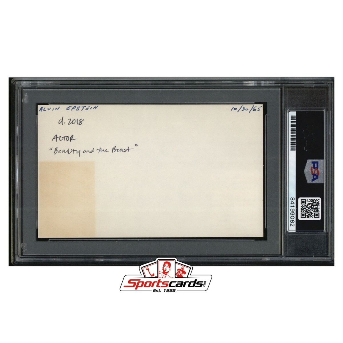 Alvin Epstein Signed 3x5 Index Card PSA/DNA Actor D. 2018 Beauty