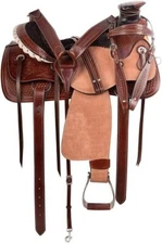Wade Leather Saddle With Free Matching Headstall, Breast Collar & Cinches.
