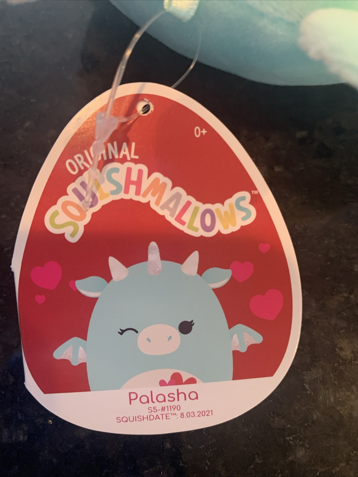 (NEW) Squishmallows Palasha The Teal 5 inch Dragon NEW With Tags Kellytoy