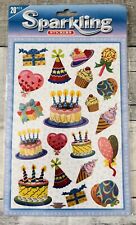 Birthday Theme Sparkling Stickers Cake Balloons Presents Gifts Hats Scrapbooking