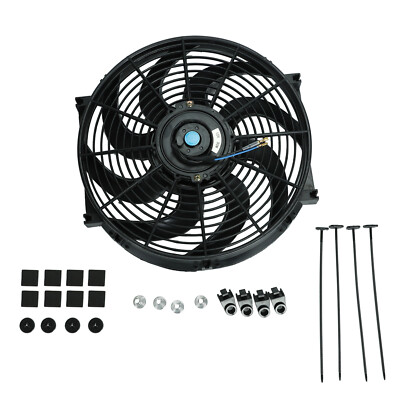 14'' inch Electric Radiator Cooling Fan Slim Push Pull 12V Mount Kit Universal