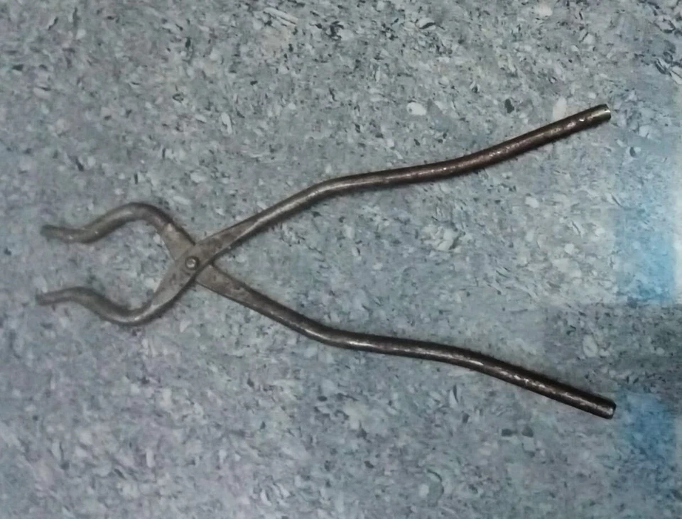 Pinzas de acero antiguas herramienta de herrero de 11"" útil forja, equipo regalo para papá Foto 4 de 4