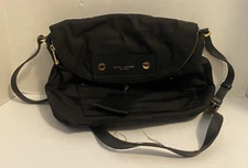 Womens Marc Jacobs Crossbody Black Nylon Bag Magnet Close Zip Pockets