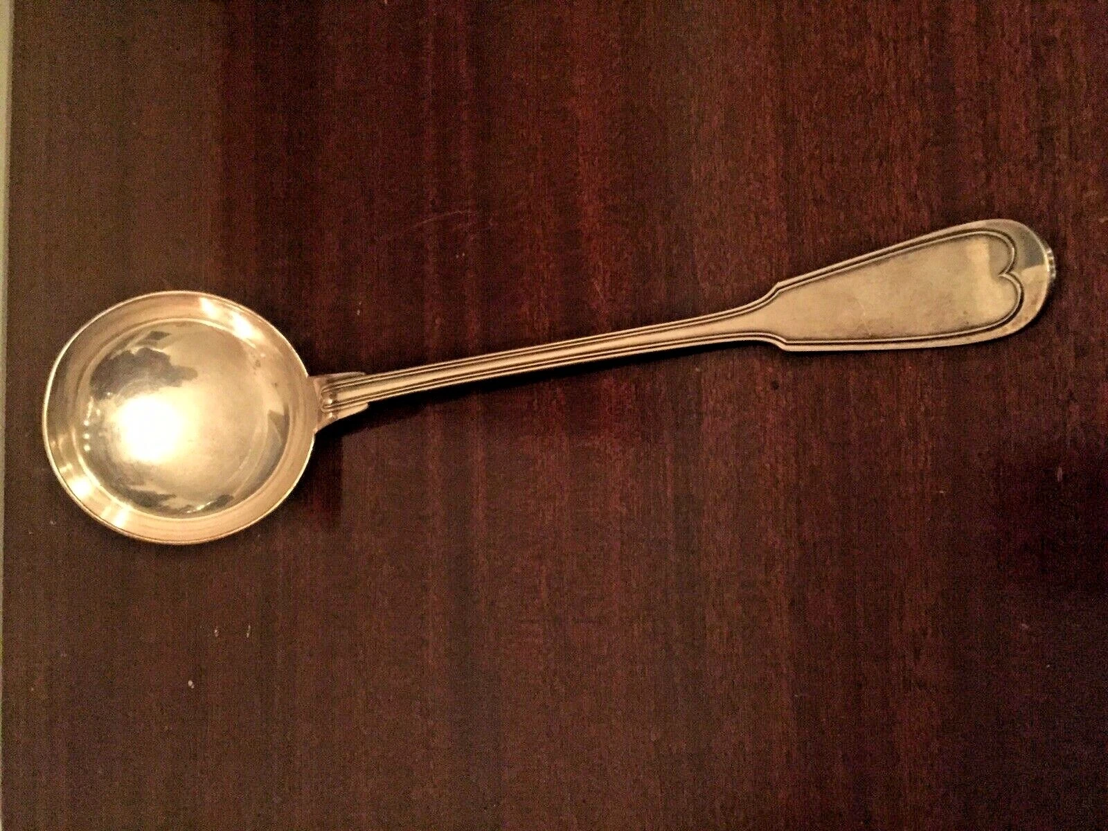 Vtg Christofle Chinon Fiddle Thread Ladle Serving Spoon 65 12.75" France