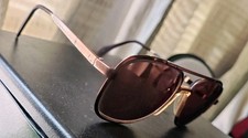 Vintage Menrad 50-16 Brown Gold Metal Pilot Sunglasses Malta FRAMES LENSES