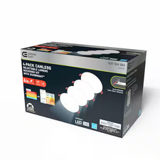 Commercial Electric 6 LED Canless Recessed Light 4 Pack Selectable Lumens 92291