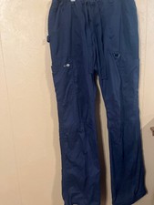 Koi Navy Blue Tall Scrub Pants with Drawstring Waist and Floral Lining