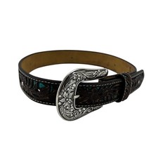 Ariat Sz 22 Childs Girls Leather Belt Western Tooled Cowgirl