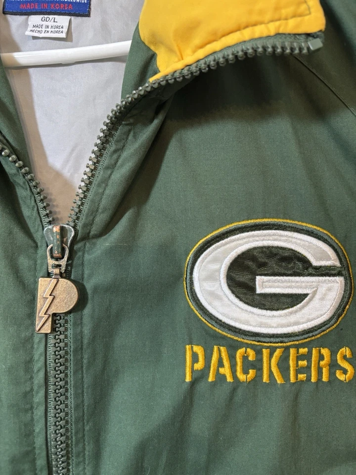 90'S PRO PLAYER NFL GREEN BAY PACKERS Windbreaker Men's Large Vintage NWOT VTG - Image 4 of 4