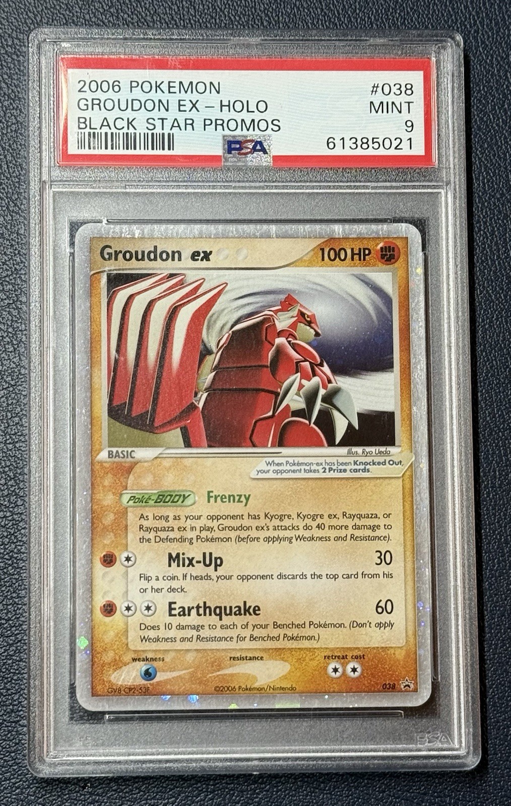 2006 Pokemon Groudon ex Holo Black Star Promo Card #038 PSA 9 POP 181