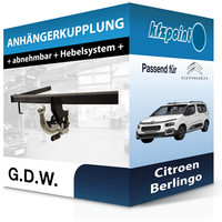 G.D.W. AnhäNgekupplung Abnehmbar Passend für Citroen Berlingo 06.2018-Jetzt Neu