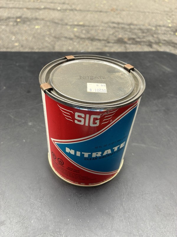 NOS Quart Nitrate Sig Dope For RC Balsa Model Airplane Kit