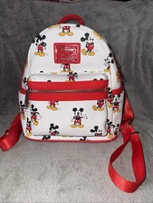 Loungefly Disney Mickey Mouse Many Moods Print Mini Backpack - Red/White