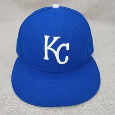 New Era 59Fifty Kansas City Royals On Field Hat Cap Blue 7 5/8 Fitted MLB KC EX