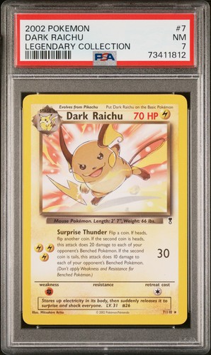 Dark Raichu graded PSA 7 for sale on eBay