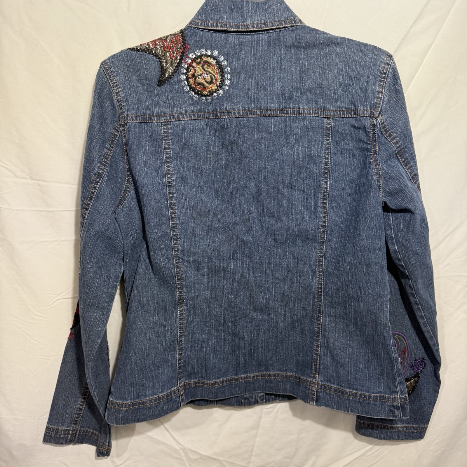 Ruby Rd. Denim Jacket Embroidered Embellished Pai… - image 2