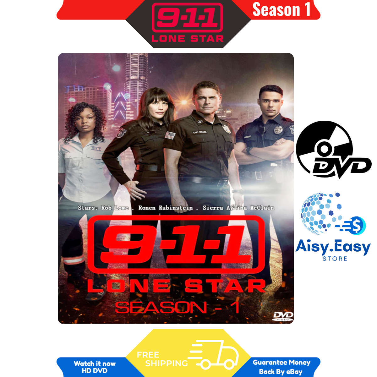 911 Lone Star Complete Seasons 1, 2, 3, 4 & 5 Series Region Free
