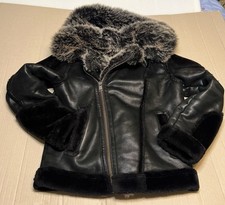 Jordan Craig El Jefe Shearling Moto Coat. Size S Black. Faux Leather.