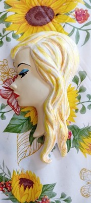 Art Deco Stil. damengesicht/plakette/maske wandbehang