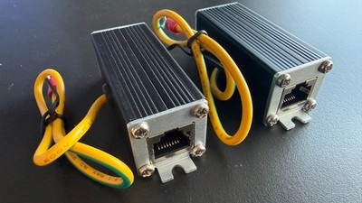 PRO 2 x RJ45 RJ11 Ethernet Netzwerk Überspannungsschutz Donner Licht Ableiter PoE