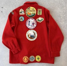 Vintage Official BSA Jacket size 44 BOY SCOUTS OF AMERICA Red Wool 60s Camporee