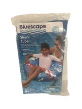 Bluescape Shark Tube Inflatable Pool Float Blue Shark Print Ages 9 175 lb MPN