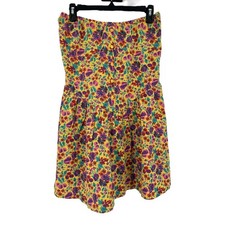 Nasty Gal Dress Ditsy floral strapless skater size 10 