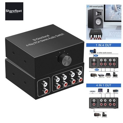 Cinch RCA L/R Audio Switch 41-In-14-Out, Analog Passiv Stereo Aux Umschalter,...