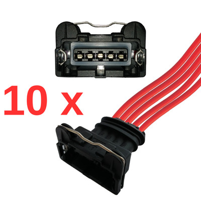 Car connector plug car - compatibel BOSCH EV1 5-pole with cable (10 x FEMALE)