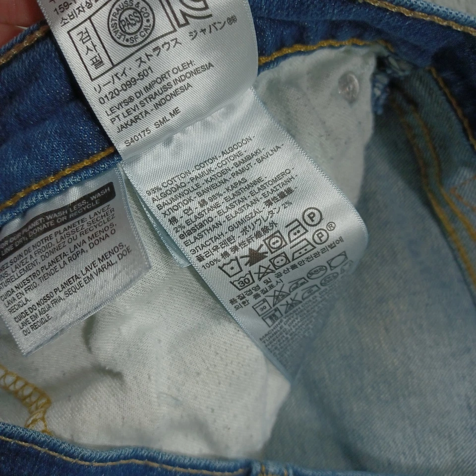 Pantalones de mezclilla Levis 513 para hombre 34x30 azul ajustados rectos desgastados informales Foto 3 de 4