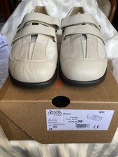 Lucro Classic Gr 39 Damen Diabetes Halbschuhe Klettverschluss Sneaker Weiß/Beige