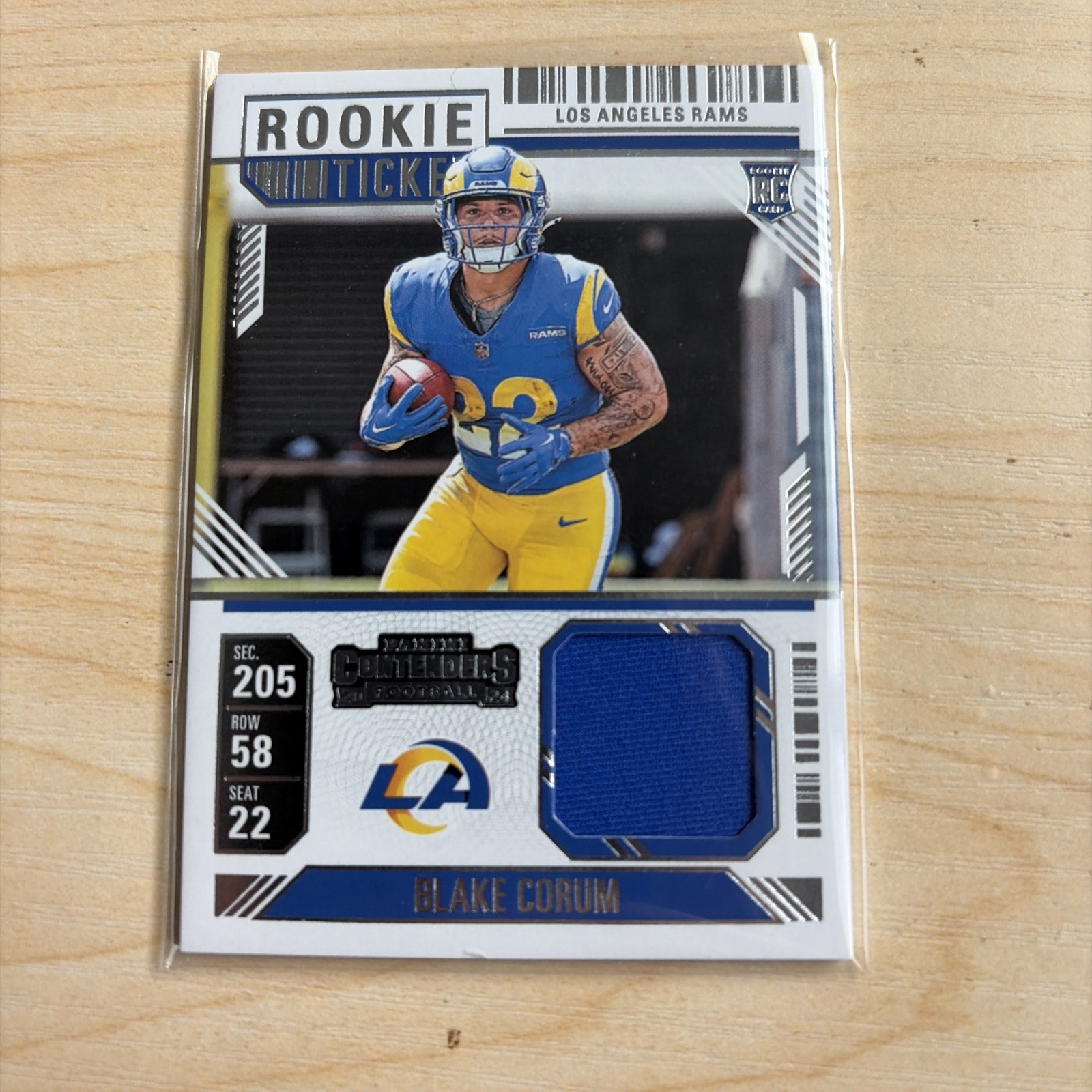 Blake Corum Panini Contenders Rookie Ticket Swatches #RTSBCM Base