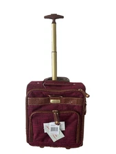 Samantha Brown Vintage Tweed Underseater Rolling Luggage BURGUNDY nwt