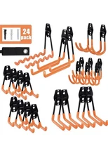 24 Pack Garage Hooks Steel Heavy Duty Garage Storage Hooks Utility Steel Wall 