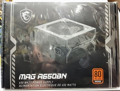 MSI MAG A650BN 650W 80Plus Bronze ATX Gaming Power Supply-New Sealed!