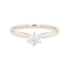 .38ct Round Cut Diamond Solitaire Engagement Ring 14k White Gold Size 7