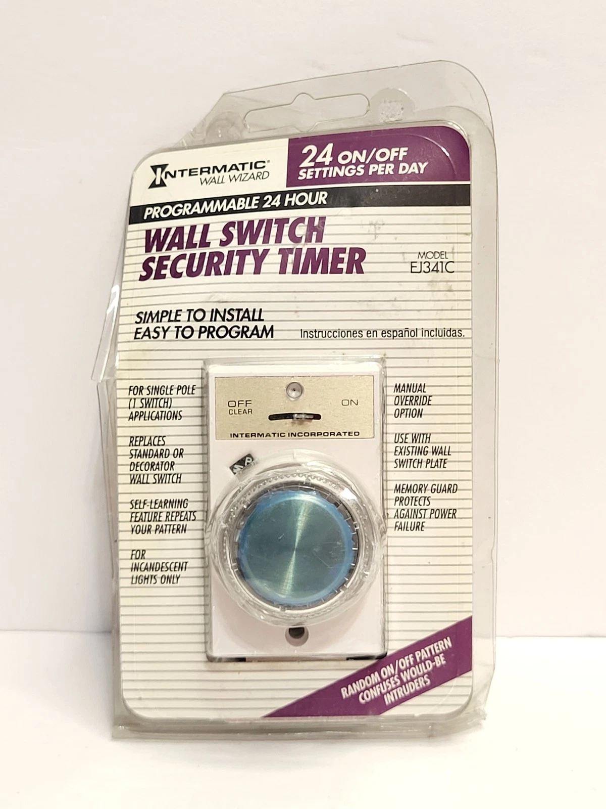 Intermatic EJ341C Programmable 24 Hour Wall Switch Security Timer NEW