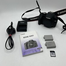 Canon 500D DSLR Camera 15.1MP Body Only Strap 2 X Batteries And Manual