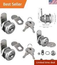 2Pcs Keyed Alike Stainless Steel Cam Locks 5/8" for Security and Convenience