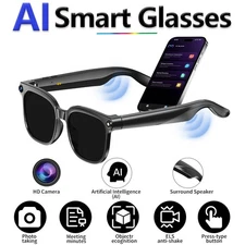 Smart AI Translator Glasses Camera Bluetooth Call Voice Assistant Music Headset