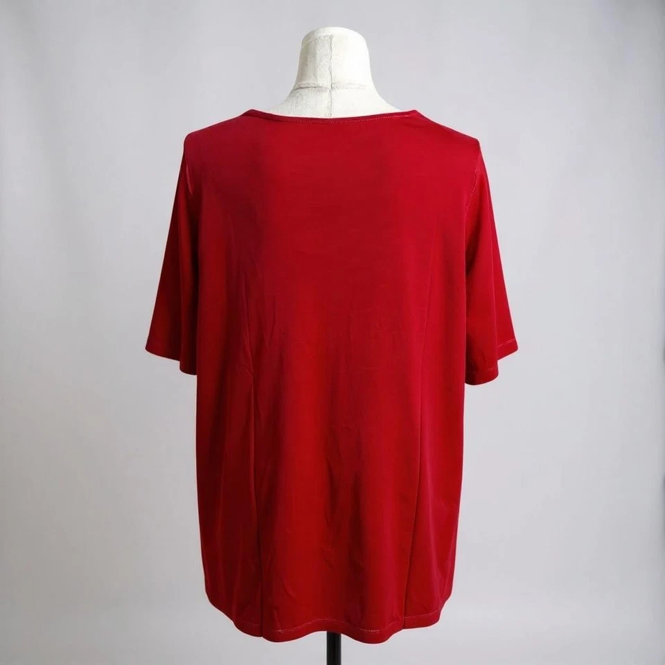 AUTOGRAPH Red Short Sleeve Top Plus Size L-XL-XXL 20-22-24 New with tags - image 3 of 4