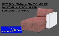 IKEA FINNALA CHAISE LOUNGE DALSTORP MULITCOLOR RED SLIPCOVER 104.549.72 NEW