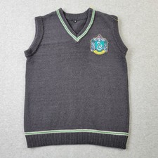 Harry Potter Slytherin House Sweater Vest Mens Small V-Neck Embroidery Pullover