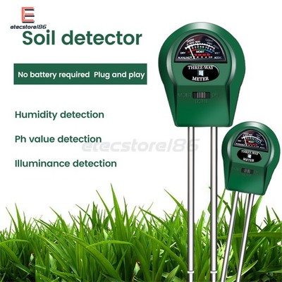 3 in 1 Digital PH Tester Sunlight Soil Moisture Meter Detector Plant Garden