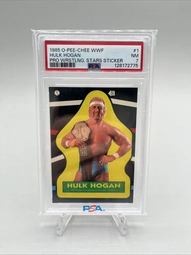 1985 O-PEE-CHEE Hulk Hogan Rookie Sticker # 1 PSA 7