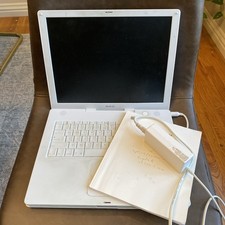 Vintage Apple iBook G4 12.1 A1054 2003 Laptop With Manual for Parts Or repair