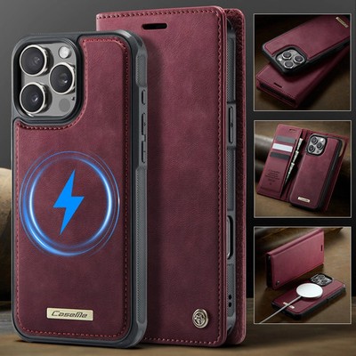 Abnehmbare Leder Brieftasche Etui Karte Flip Cover für Samsung S22 S23 S24 S25+ S26