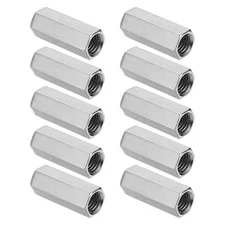 10Pcs 5/8"-11 UNC Hex Coupling Nuts 2.13" Long Fully Threaded Rod Coupling Nut